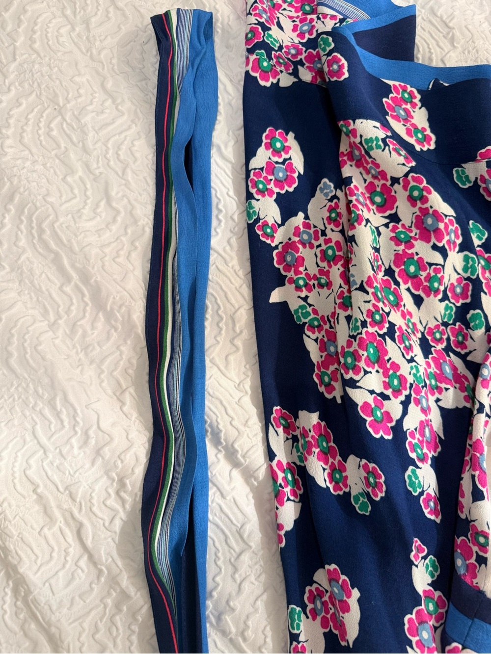 Anthropologie Maeve Navy & Multicolor Floral Wrap Midi Dress - Picture 6 of 7